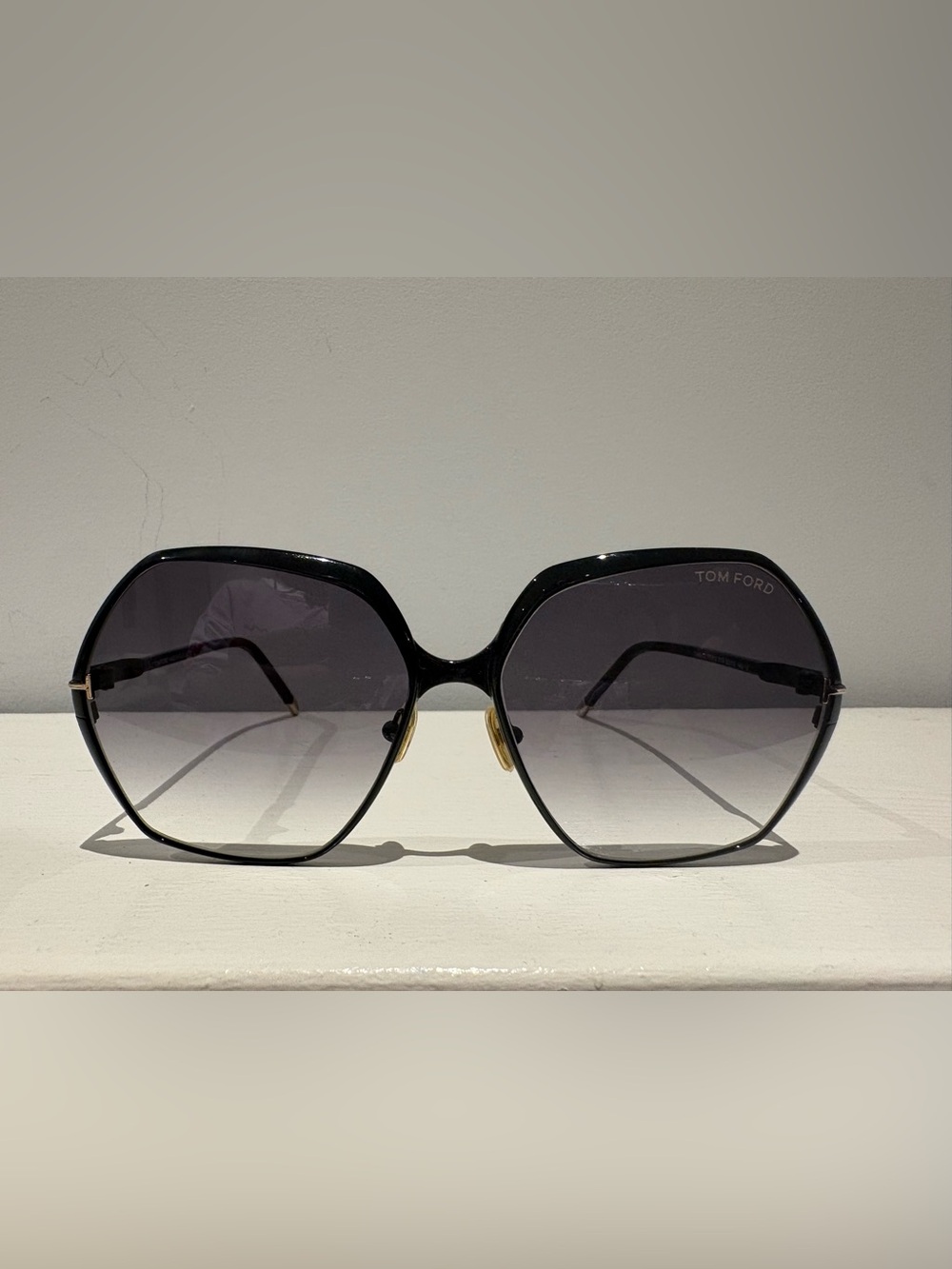 Tom Ford Black Frame Sunglasses with Gradient Smoke Lenses
